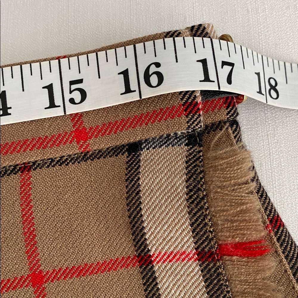 James Pringle Weavers Wool Fringe Plaid Kilt Maxi Skirt Tan US 12 - Picture 7 of 9